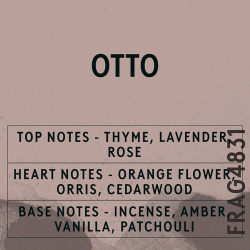 Otto Reed fragrance oil - Candle Shack aluminium bottle with dried botanicals on a dark slate background