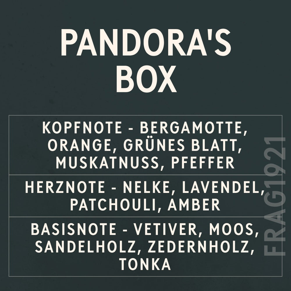 Pandora's Box Fragrance Oil scent card (German)