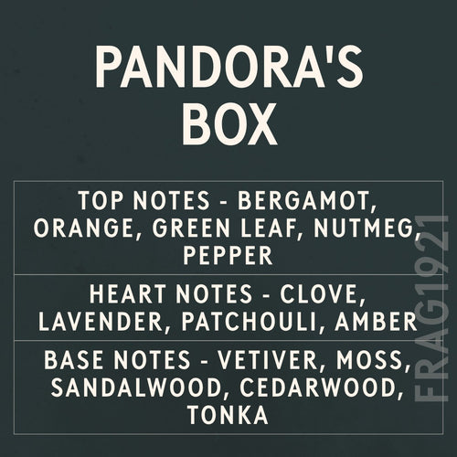 Pandora's Box Fragrance Oil scent card (English)