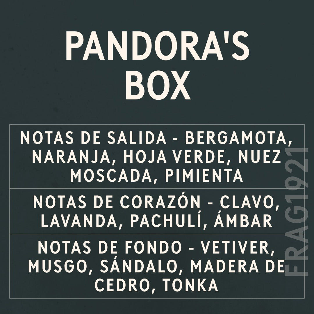 Pandora's Box Fragrance Oil scent card (Spanish)