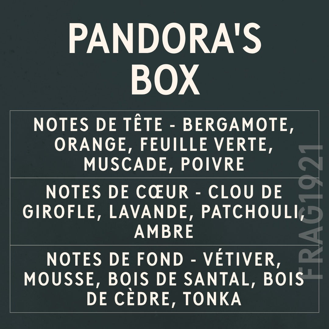 Pandora's Box Fragrance Oil scent card (French)