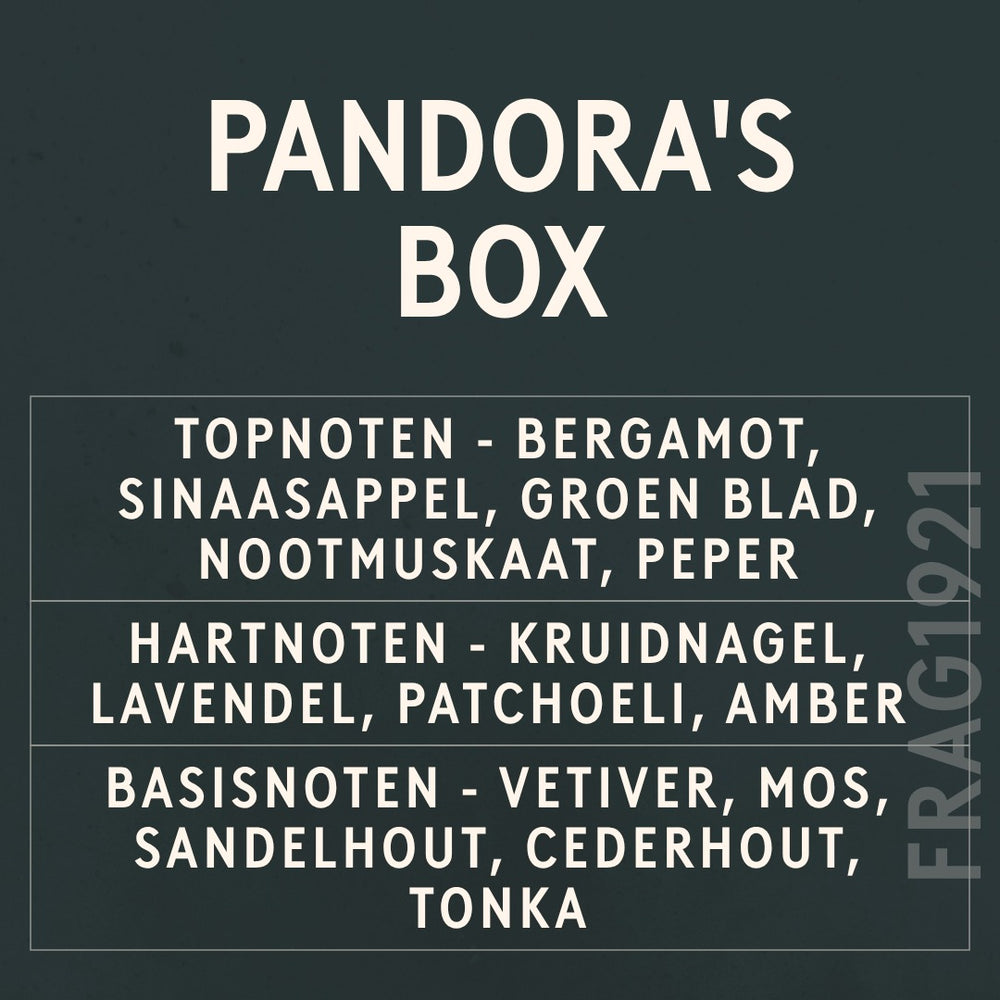 Pandora's Box Fragrance Oil scent card (Dutch)