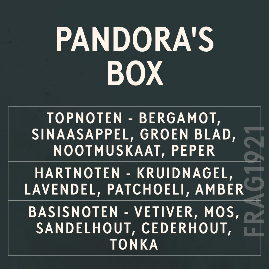 Pandora's Box Fragrance Oil scent card (Dutch)