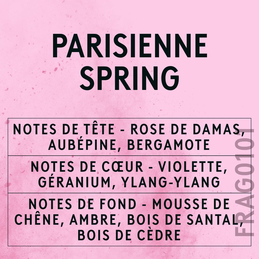 Parisienne Spring Fragrance Oil scent card (French)