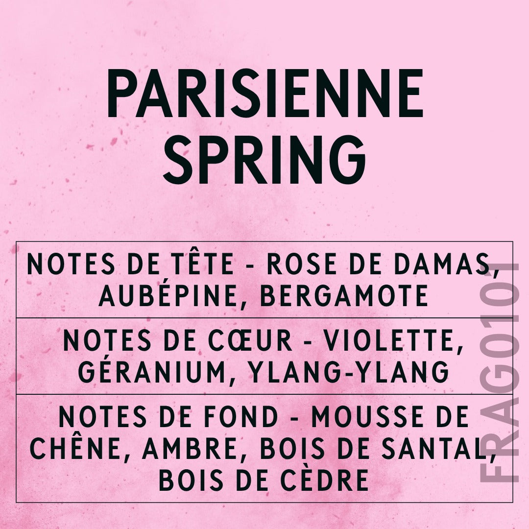 Parisienne Spring Fragrance Oil scent card (French)