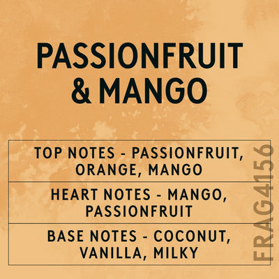 Passionfruit & Mango fragrance oil - Candle Shack aluminium bottle with dried botanicals on a dark slate background