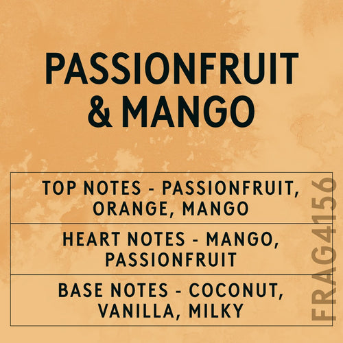 Passionfruit & Mango fragrance oil - Candle Shack aluminium bottle with dried botanicals on a dark slate background