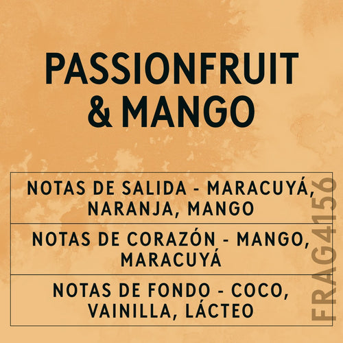 Passionfruit & Mango Fragrance Oil scent card (Spanish)