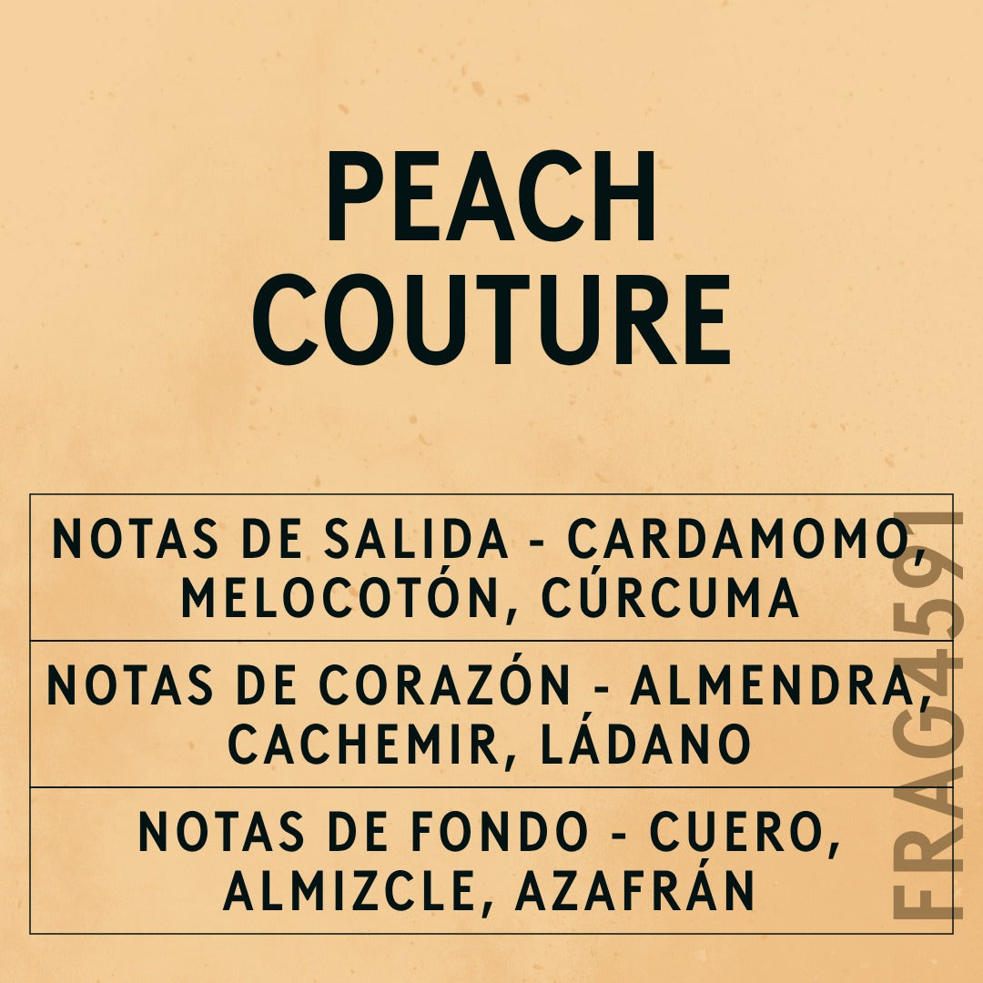 Peach Couture Fragrance Oil scent card (Spanish)