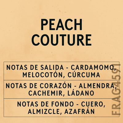 Peach Couture Fragrance Oil scent card (Spanish)
