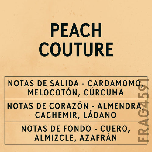 Peach Couture Fragrance Oil scent card (Spanish)