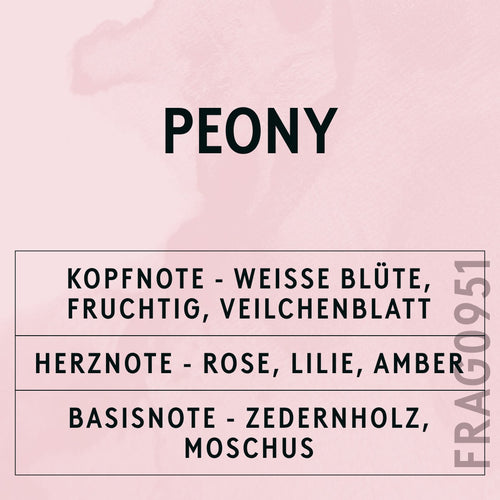 Peony Fragrance Oil scent card (German)