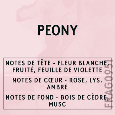 Peony Fragrance Oil scent card (French)