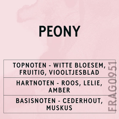 Peony Fragrance Oil scent card (Dutch)