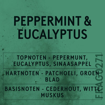 Peppermint and Eucalyptus Fragrance Oil scent card (Dutch)