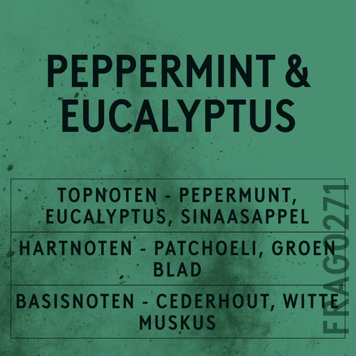Peppermint and Eucalyptus Fragrance Oil scent card (Dutch)