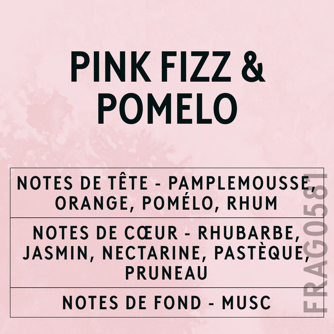 Pink Fizz & Pomelo Fragrance Oil scent card (French)