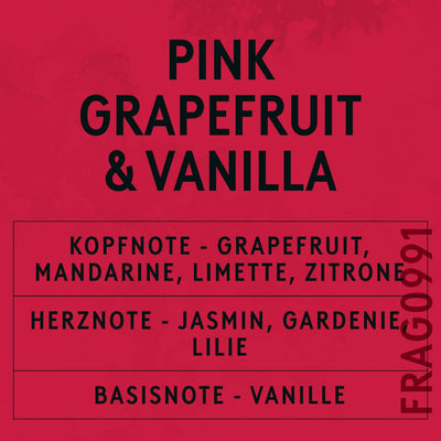 Pink Grapefruit and Vanilla Fragrance Oil scent card (German)
