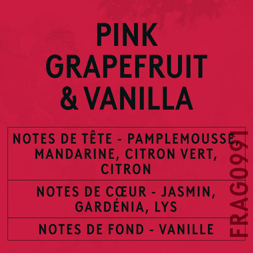 Pink Grapefruit and Vanilla Fragrance Oil scent card (French)