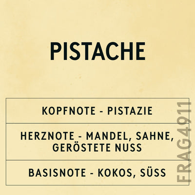 Pistache Fragrance Oil scent card (German)
