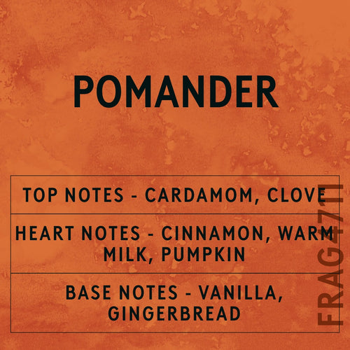 Pomander fragrance oil - Candle Shack aluminium bottle with dried botanicals on a dark slate background
