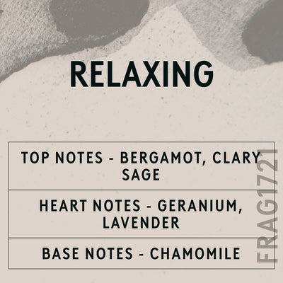 Relaxing Natural Oil fragrance oil - Candle Shack aluminium bottle with dried botanicals on a dark slate background
