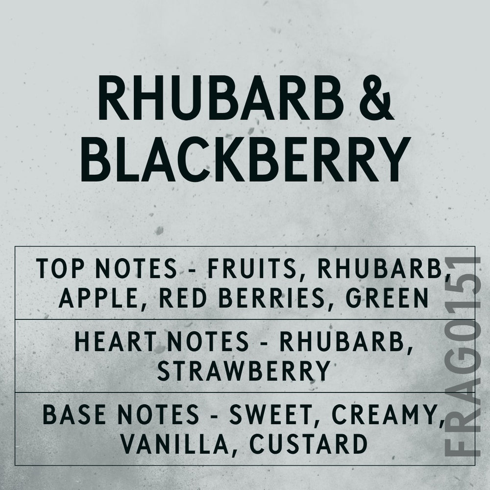 Rhubarb & Blackberry fragrance oil - Candle Shack aluminium bottle with dried botanicals on a dark slate background