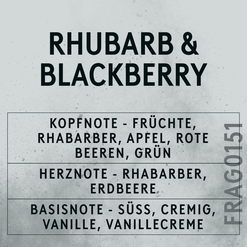 Rhubarb & Blackberry Fragrance Oil scent card (German)