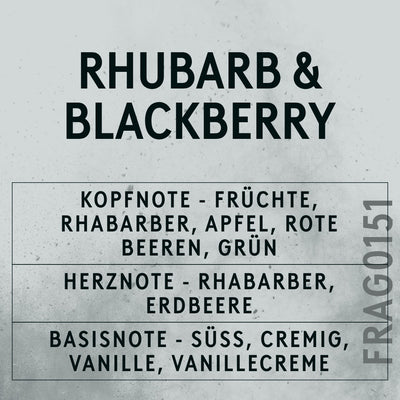 Rhubarb & Blackberry Fragrance Oil scent card (German)