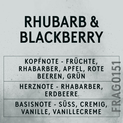 Rhubarb & Blackberry Fragrance Oil scent card (German)