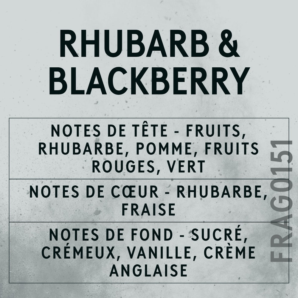 Rhubarb & Blackberry Fragrance Oil scent card (French)