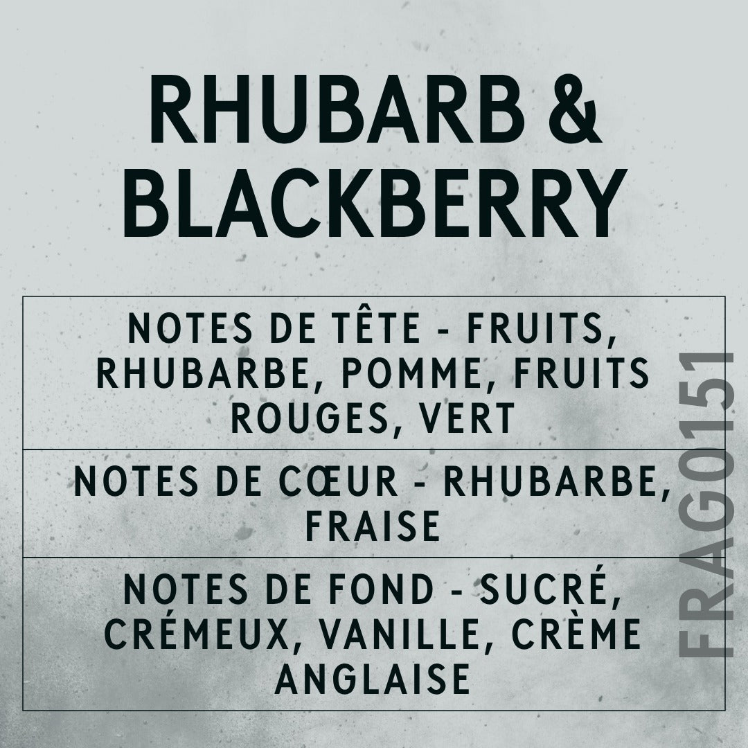Rhubarb & Blackberry Fragrance Oil scent card (French)
