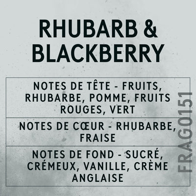 Rhubarb & Blackberry Fragrance Oil scent card (French)
