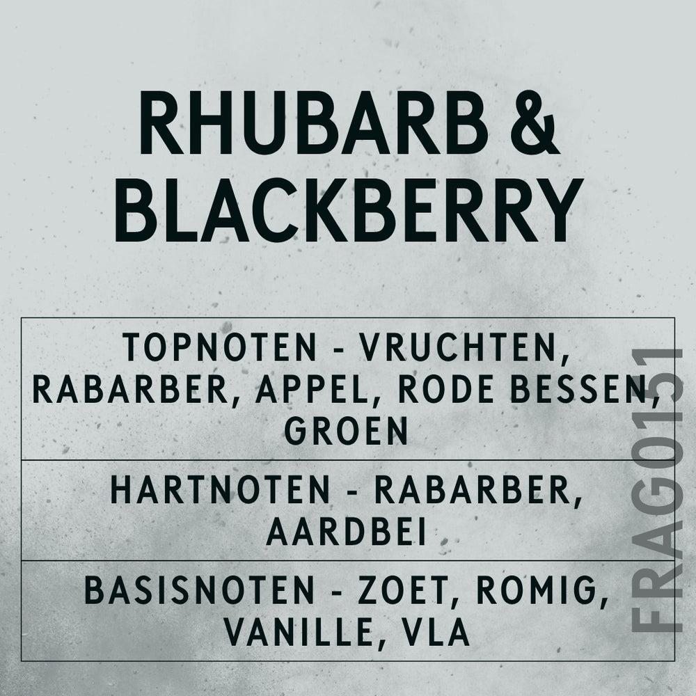 Rhubarb & Blackberry Fragrance Oil scent card (Dutch)