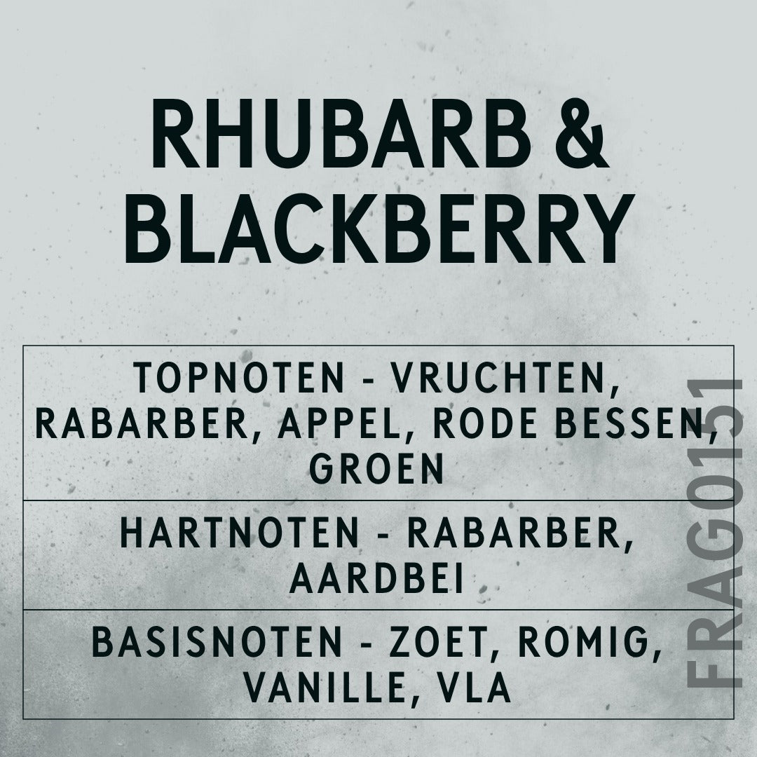 Rhubarb & Blackberry Fragrance Oil scent card (Dutch)