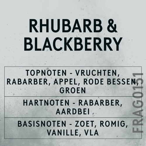 Rhubarb & Blackberry Fragrance Oil scent card (Dutch)