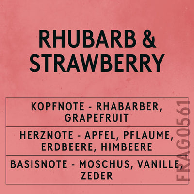 Rhubarb & Strawberry Fragrance Oil scent card (German)