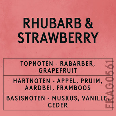 Rhubarb & Strawberry Fragrance Oil scent card (Dutch)