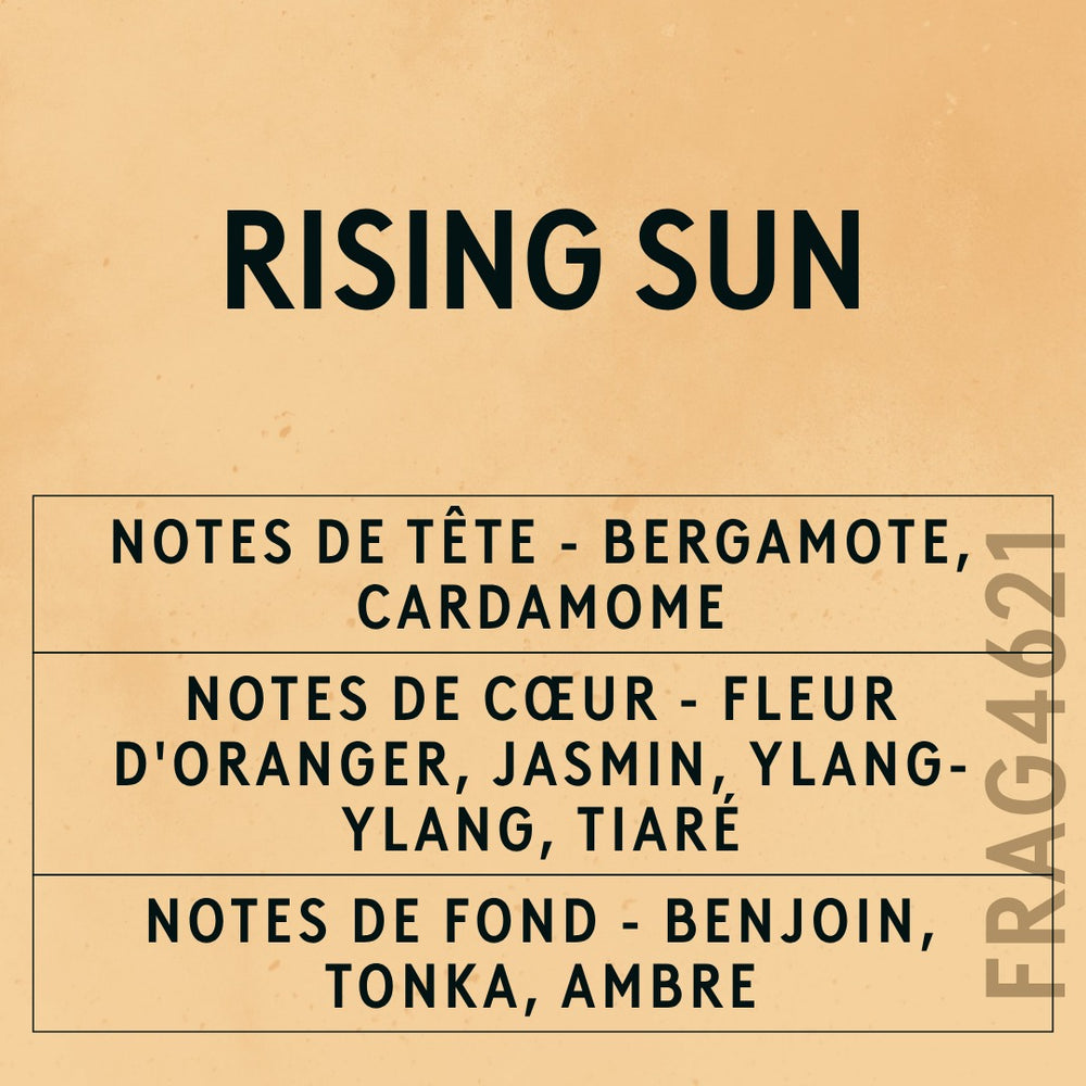 Rising Sun Fragrance Oil scent card (French)