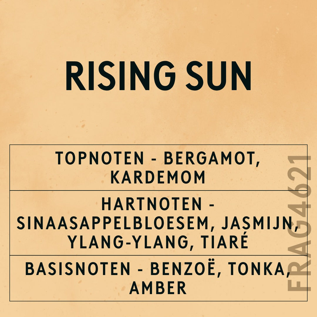 Rising Sun Fragrance Oil scent card (Dutch)