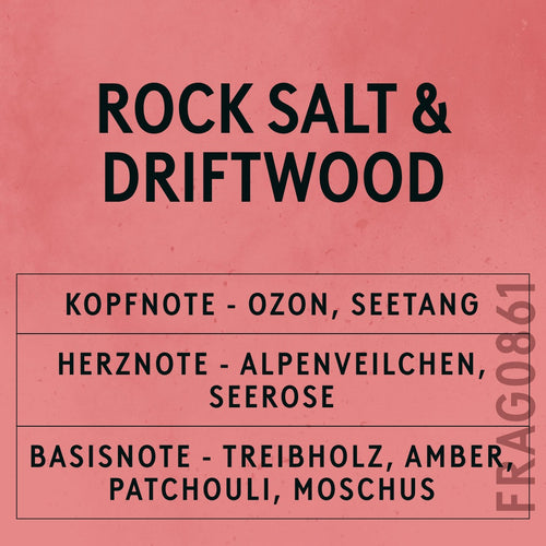 Rock Salt & Driftwood Fragrance Oil scent card (German)