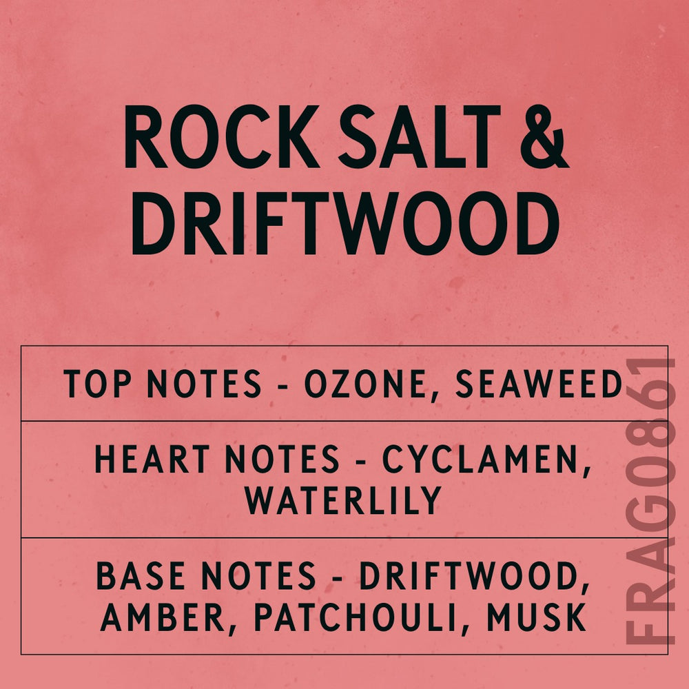 Rock Salt & Driftwood Fragrance Oil scent card (English)