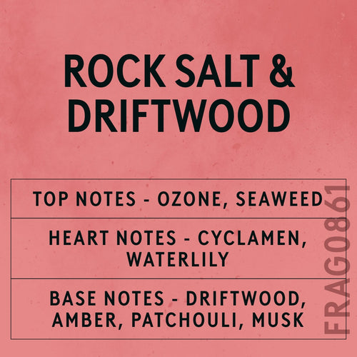 Rock Salt & Driftwood Fragrance Oil scent card (English)