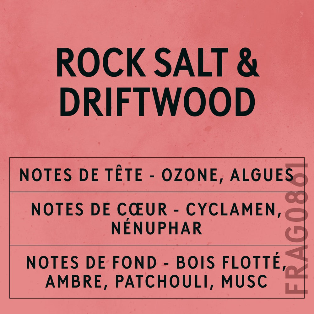 Rock Salt & Driftwood Fragrance Oil scent card (French)