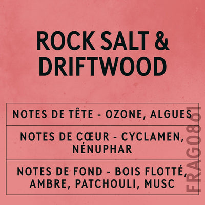 Rock Salt & Driftwood Fragrance Oil scent card (French)