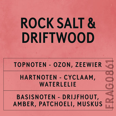 Rock Salt & Driftwood Fragrance Oil scent card (Dutch)