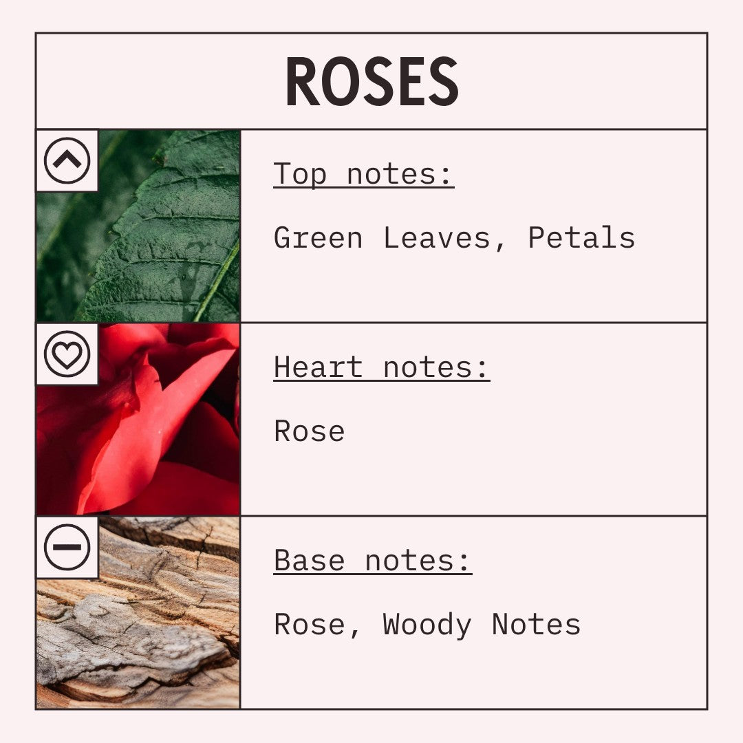 Roses Fragrance Oil scent card (English)