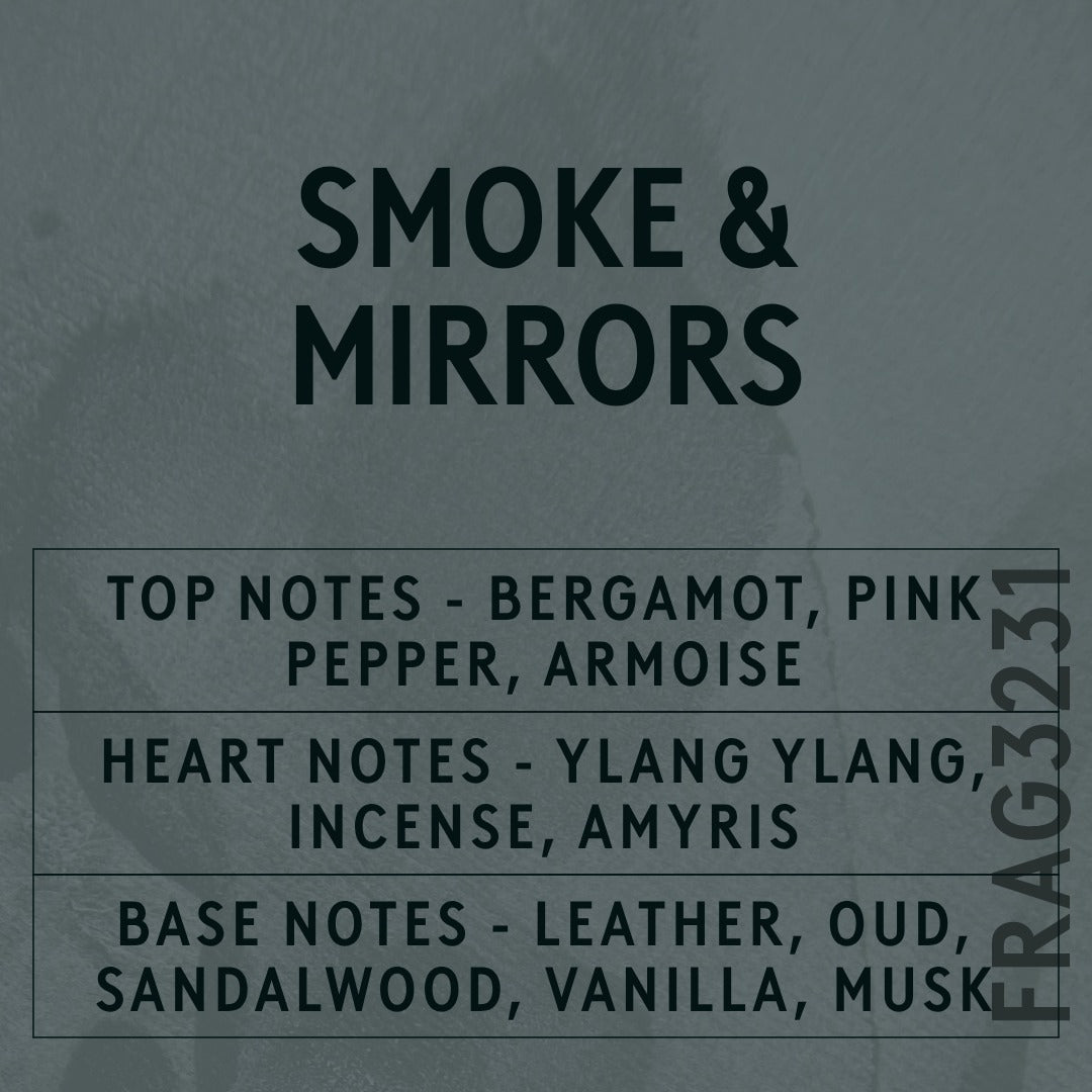 Smoke & Mirrors Fragrance Oil scent card (English)