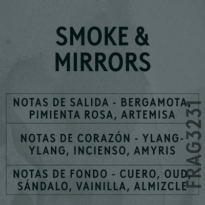 Smoke & Mirrors Fragrance Oil scent card (Spanish)