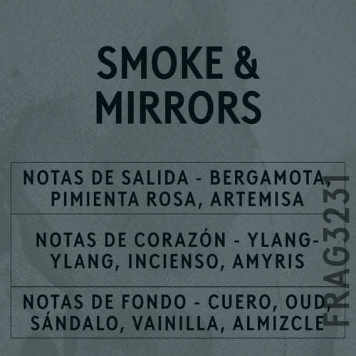 Smoke & Mirrors Fragrance Oil scent card (Spanish)